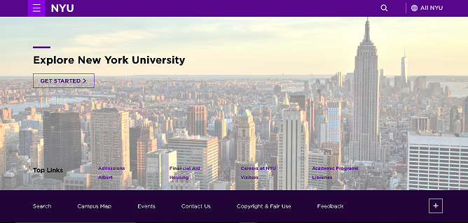 ニューヨーク大学のHP　NewYorkUniversity