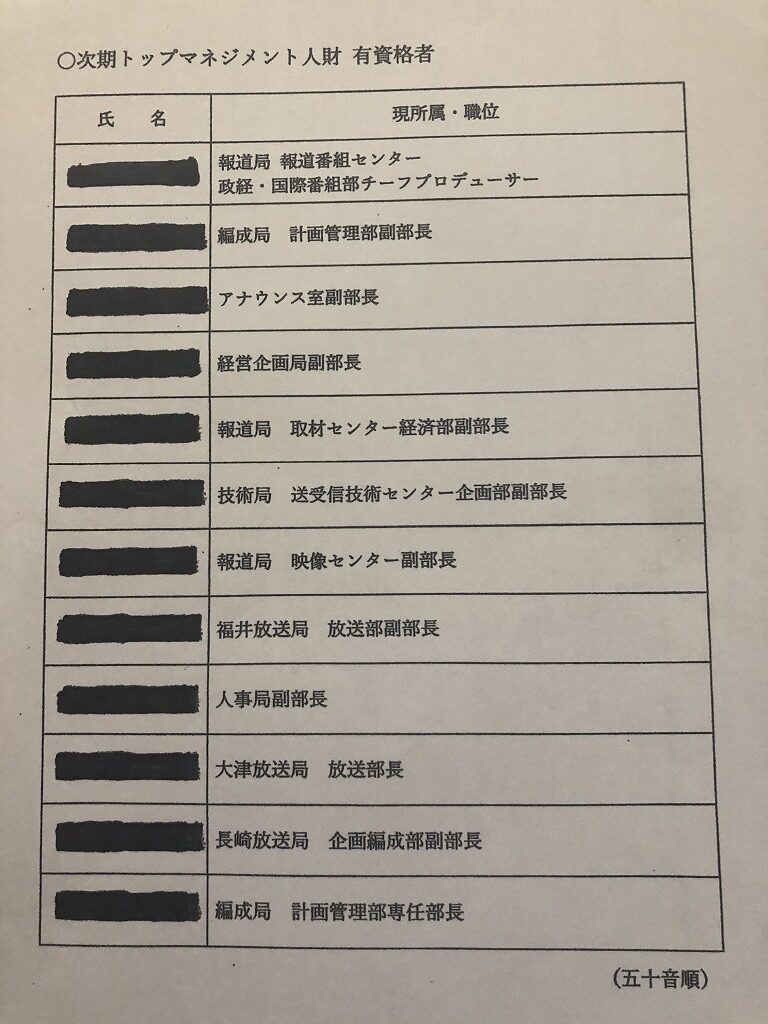 NHKトップマネジメント人材