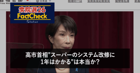 【衆院選26FactCheck】高市首相”スーパーのシステム改修に1年以上かかる”は本当か？