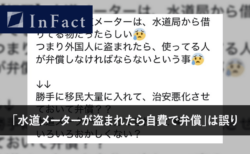 【FactCheck】「水道メーターが盗まれたら自費で弁償」は誤り